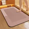 Temu Alfombrilla de Piso de Barro Diatómico de Color Sólido Simple para Baño, Inodoro, Absorbente de Agua, Secado Rápido, Antideslizante, Felpudo para Puerta de Entrada