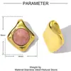 Piedra Natural Hueca con Cuentas Folu Diy Colgante de Acero de Titanio Pulsera Joyería de Acero Inoxidable para Mujer Collares Cuentas