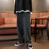 Jeans Negros Simples para Hombre Nueva Moda Otoñal Marca High Street Rectos Sueltos Pierna Ancha Estilo Americano Retro Talla Extra Pantalones