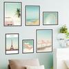 Adesivos românticos da parede da praia da sala de estar autoadesivos decorativos do quarto AY10221 estilo do mar do coco