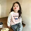 Camiseta infantil de manga longa com mangas raglan, nova coleção primavera e outono, top da moda para o início do outono para crianças, peça externa de algodão puro, camada base