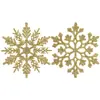 Decorações de Natal Floco de Neve 10cm Plástico com Pó Suprimentos para Decoração de Árvore de Natal Pingente Fabricante Atacado