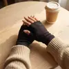 Guantes sin dedos DeRong Cálidos Transfronterizos para Hombres y Mujeres, Otoño e Invierno, Ciclismo en Vehículo Eléctrico al Aire Libre, Protección contra el Frío Cálidos Ligeros de Medio Dedo
