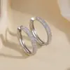 Pendientes Redondos de Moda Transfronteriza de Lujo de Alta Gama con Circonita Microincrustada y Chapado Eléctrico para Mujer, Pendientes Simples y Versátiles Estilo Chanel