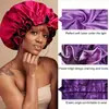 Gorro de Noche de Doble Capa con Borde para Orejas Más Vendido de Amazon, Elegante Gorro Elástico Rizado para el Cabello de Mujer, Gorro de Ducha para Salón de Belleza