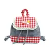 Mochila de encaje dulce estilo coreano para mujer, nueva moda 2026, mochila escolar a cuadros con bloques de color de moda, mochila pequeña