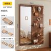 Painel Perfurado de Madeira Maciça Espelho de Vestir Porta Integrada Prateleira de Armazenamento Traseira Estilo para Casa Espelho de Corpo Inteiro para Parede Cabideiro de Entrada