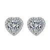 Pendientes Populares en Forma de Corazón, Exquisitos y Versátiles, Disponibles en Cuatro Colores, Cristal Elegante, Clásicos y Atemporales, Pendientes con Pasador de Plata S925