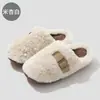 Chinelos de algodão de inverno femininos, chinelos de interior antiderrapantes, estilosos e quentes, com solas grossas e forro de fleece, disponíveis para atacado