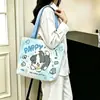 Bolsa de Lona Fofa de Desenho Animado para Animal de Estimação Bolsa de Mão Bolsa de Armazenamento para Alunos do Ensino Fundamental e Médio Presente Prático para Compartilhar