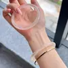 Tiktok Venta Caliente Transfronteriza Ágata Natural Barra Redonda Barra de Belleza Pulsera Pulsera de Jade Ágata Luna Blanca Caja de Regalo