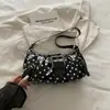 Bolsa de Hombro para Mujer Transfronteriza Verano 2026 Nuevo Estilo Coreano de Lunares Hebilla de Cinturón Bolso Baguette para Debajo del Brazo Versátil para Viajes y Uso Diario