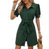Vestido tipo cárdigan de manga corta con textura y solapa, estilo informal, para uso diario, verano 2024, transfronterizo de Amazon Europa y América