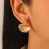 Brincos Europeus e Americanos Cruzados em Forma de Leque para Mulheres, Brincos da Moda Retrô em Forma de Ginkgo, Targes de Orelha Personalizados Inspirados em Design para Mulheres