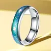 Anillo de acero inoxidable cambio de temperatura temperatura en viento no se desvanece anillo moda acero inoxidable joyería joyería al por mayor