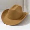 Sombrero Vaquero Occidental de Fieltro Suave para Hombre y Mujer Sombrero Casual de Ala Ligera Simple Sombrero Jazz Estilo Europeo y Americano