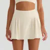 Falda Plisada Personalizada con Volantes Laterales, Falda Tenis de Cintura Alta, Falda Short de Yoga, Falda Deportiva de Dos Piezas Anti-Exposición