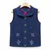 Nuevo chaleco casual de estilo chino para primavera y otoño para madres, chaleco de algodón puro de otoño para abuelas, top cárdigan fino para mujeres mayores