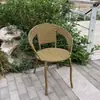 Silla plegable de mimbre silla de ocio para balcón en casa silla con respaldo simple silla portátil para exteriores silla de camping silla de pesca