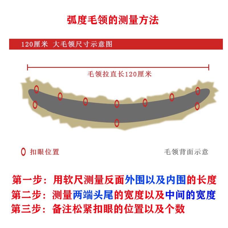 弧度毛领的测量