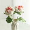 Regalo del Día de la Madre Flor Hecha a Mano Flor de Rosa Flor de Hilo Flor de Ganchillo Tejida Ganchillo Ramo Flor Artificial Individual Terminada