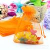 Bolsa de hilo al por mayor, bolsa de organza transparente, bolsa de joyería, faja con cordón, 22 colores opcionales, bolsa de embalaje de regalo en stock