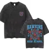 Camiseta Lavada Retro Eddie Munson Camiseta de Monstruo Demogorgon Caníbal Camiseta Oversize para Hombre