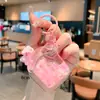 Desenho animado de areia movediça urso dos sonhos menina chaveiro cor de leite em pó boneca fofa pingente de bolsa casal presente pequeno atacado