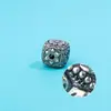 Plata de Ley S925 Plata Tailandesa Retro Flor Gesang Cuentas Espaciadoras Cuadradas Cuentas Sueltas Accesorios Cuerda de Cuentas Hecha a Mano para DIY Material