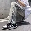 Jeans Rasgado Masculino Tendência High Street Estilo Americano 2023 Verão Novo Design Solto Fenda Retro Calça Longa