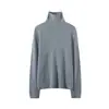 Venta al por mayor transfronteriza europea y americana Moda en prendas de punto 100% cachemira pura Suéter de cuello de pelo de moda Camiseta interior Top