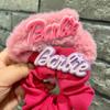 Grande anel de pelúcia para cabelo de intestino grosso da Coreia do Sul, laço, acessórios para cabelo, alfabeto, princesa, corda de cabelo, rosa, vermelho, branco, acessórios para cabeça de menina