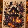 Bestseller transfronteiriço: Pintura de diamante de pérola e diamante de Halloween gato preto lua decoração de casa ornamento de janela arte DIY decoração