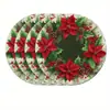 Mantel Redondo Navideño Temu Más Vendido Hombre de Jengibre Papá Noel Cascanueces Resistente al Calor Mantel Navideño Impreso