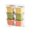 Grande cubo de gelo molde de grau alimentício bebê suplemento de alimentação caixa de embalagem caixa de embalagem caseiro cubo de gelo caixa de freezer com tampa caixa de gelo atacado