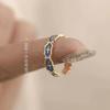 Anillo de esmalte con temperamento para mujer, diseño de nicho de circonita verde pavo real, anillo de dedo índice de lujo accesible y moderno con arte.