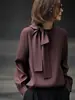 Blusa Elegante de Alta Gama Estilo Francés para Mujer, Modelo Popular Nuevo Otoño 2025, Camisa Lujosa y Juvenil