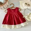 Conjunto de Verano para Niñas 2026: Chaleco sin mangas color vino para niños y conjunto fino de dos piezas con pantalones cortos