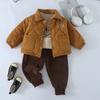 Traje para Niños Otoño e Invierno Chaqueta Chaqueta de Piloto Algodón para Niños Traje de Moda Set de Tres Piezas Espeso de Alta Calidad