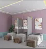 Haste em U Simples de Ferro Forjado Dourado Haste Divisória Salão de Beleza Centro de Bem-Estar Cama de Beleza Cortina Divisória Estrutura de Suporte para Cortina