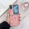 Mickey adecuado para la carcasa del teléfono móvil oppofindn2flip impresión en cuero Find N3Flip marca de moda funda de cuero de alta gama