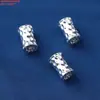 Plata de Ley Tubo Curvo Geométrico Irregular Retorcido Accesorios Tubo Redondo Liso Blanco Tubo de Plata Clip Hebilla de Cuentas Cilíndricas Martilladas Cóncavas y Convexas