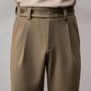 Calças de Lã de Inverno Calças Casuais Masculinas Grossas Soltas Retas Roupa Externa Calças Masculinas Pequenas Calças Ocidentais Lixadas Outono e Inverno
