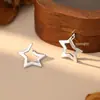 Pendientes de Plata Pura S999 con Aguja de Plata, Estrellas Anguladas Populares con Diseño Único, Accesorios para Orejas de Gama Alta y Simples para Venta al por Mayor