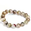 Pulsera de Cuarzo Rutilado Arcoíris Fantasma Natural de Cristal Hongchu, Cuarzo Rutilado Arcoíris Helado, Pulsera de Cuentas Redondas al por Mayor