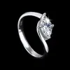 Anillo de Plata S925 con Moissanita en Forma de Huevo, Popular en Europa y América, Anillo de Moissanita de 1 Quilate, Anillo de Boda para Mujer