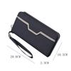 Bolso de lona para hombre, cartera larga con cremallera, bolso de mano para teléfono móvil, cartera de gran capacidad con correa para la muñeca.