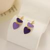 Aretes de Perla Moda Gama Alta Borla DIY Moño Diamante Forma de Corazón Zirconia Aretes Florales de Gota de Aceite