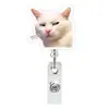 Porta-insignia retráctil giratorio de gato con emoticono de acrílico Llavero para Doctor Enfermera Hebilla para Identificación Hebilla de fácil extracción