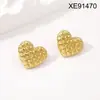 Estilo Ins Europeo y Americano Versátil Accesible Lujo Moda Corazón Acero Inoxidable Chapado en Oro Pendientes Personalizados Geométricos Pendientes de Acero de Titanio Joyería